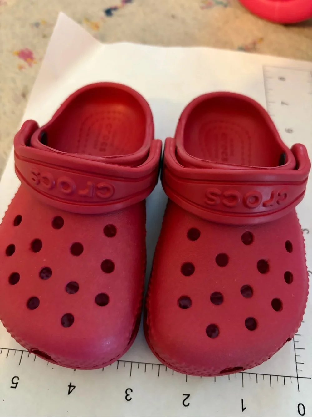 CROCS Kids Red Classic Clog Sandals 5.5